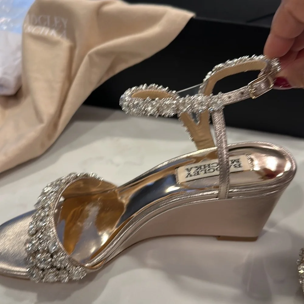 Badgely Mischa diamond studded sandals size 5 - Picture 3 of 5